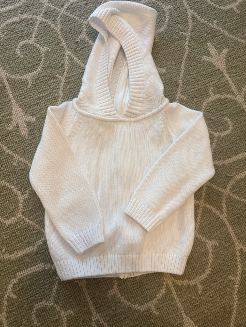 Soft White Hooded Knit Sweater